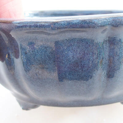 Keramische Bonsai-Schale 10,5 x 10,5 x 4,5 cm, Farbe blau - 2
