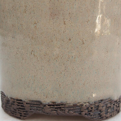 Keramik-Bonsaischale 9,5 x 9,5 x 10 cm, Farbe grau - 2