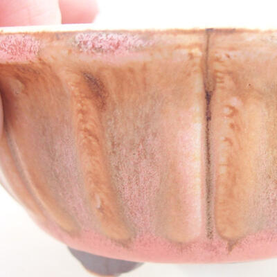 Keramische Bonsai-Schale 10,5 x 10,5 x 4,5 cm, Farbe rosa - 2