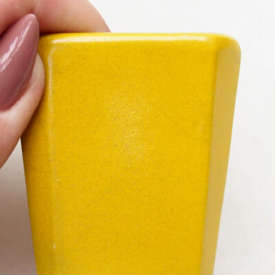 Bonsaischale aus Keramik 5,5 x 5,5 x 7 cm, Farbe gelb - 2