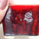 Bonsaischale aus Keramik 6 x 6 x 4,5 cm, Farbe rot-schwarz - 2/3