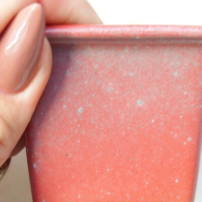 Bonsaischale aus Keramik 5,5 x 5,5 x 5,5 cm, Farbe Rosa - 2