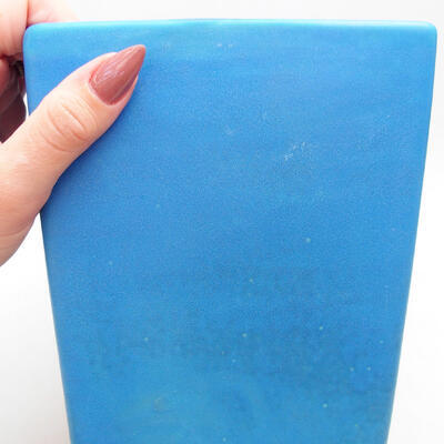 Bonsaischale aus Keramik 14,5 x 14,5 x 19 cm, Farbe Blau - 2