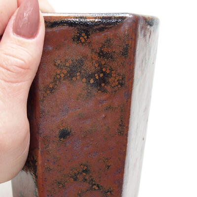 Bonsaischale aus Keramik 9,5 x 8 x 14 cm, Farbe schwarzbraun - 2
