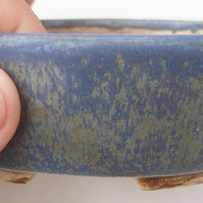 Keramische Bonsai-Schale 10 x 8,5 x 3,5 cm, braun-blaue Farbe - 2