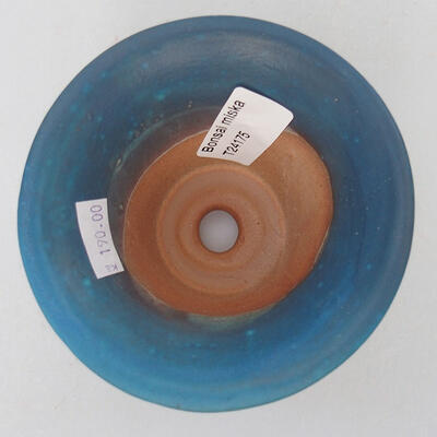 Keramik-Bonsaischale 10 x 10 x 6,5 cm, Farbe Blau - 2