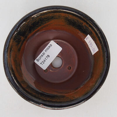Keramik-Bonsaischale 10,5 x 10,5 x 6,5 cm, Farbe schwarz - 2
