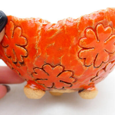 Keramikschale 9 x 9 x 6 cm, Farbe orange - 2