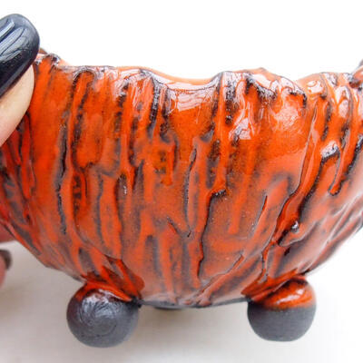Keramikschale 8,5 x 8,5 x 6 cm, Farbe orange - 2