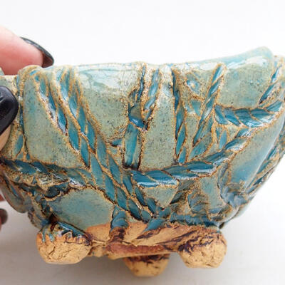 Keramikschale 9,5 x 9 x 5,5 cm, Farbe blau - 2