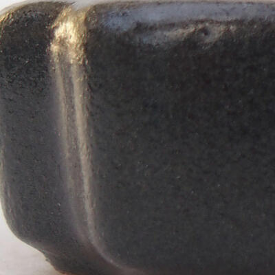 Keramik-Bonsaischale 10 x 8 x 2 cm, Farbe schwarz - 2