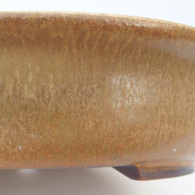 Keramik-Bonsaischale 15 x 14 x 4 cm, Farbe grün-braun - 2