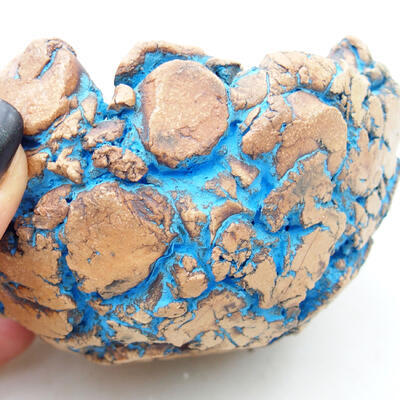 Keramikschale 10 x 9 x 5,5 cm, Farbe Naturblau - 2
