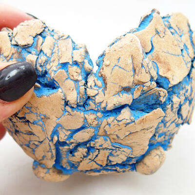 Keramikschale 9,5 x 9,5 x 6,5 cm, Farbe Naturblau - 2
