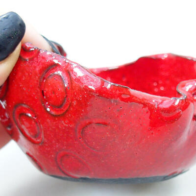 Keramikschale 8,5 x 8 x 4,5 cm, Farbe rot - 2