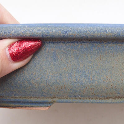 Bonsaischale aus Keramik 34,5 x 23 x 5 cm, Farbe blau-braun - 2