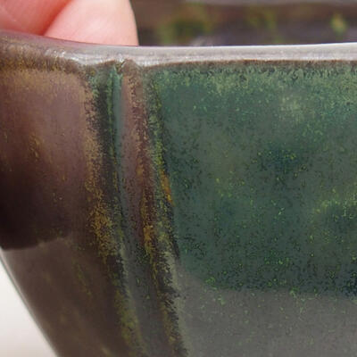 Keramische Bonsai-Schale 7 x 7 x 5,5 cm, Farbe grün - 2