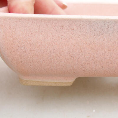 Keramische Bonsai-Schale 13,5 x 10,5 x 3,5 cm, Farbe rosa - 2