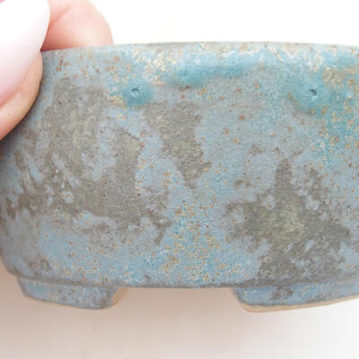Bonsaischale aus Keramik 8 x 7 x 4 cm, Farbe blau - 2