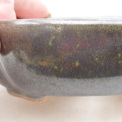 Keramische Bonsai-Schale 10 x 8,5 x 3 cm, Farbe grün - 2