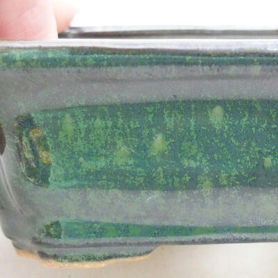 Keramische Bonsai-Schale 12,5 x 10 x 4 cm, Farbe grün - 2