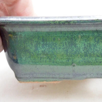 Keramische Bonsai-Schale 13,5 x 10 x 3,5 cm, Farbe grün - 2
