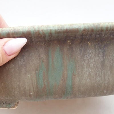 Bonsaischale aus Keramik 31,5 x 27,5 x 7,5 cm, Farbe bräunlich grün - 2