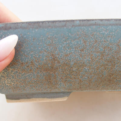 Bonsaischale aus Keramik 20 x 15,5 x 5,5 cm, Farbe blaubraun - 2