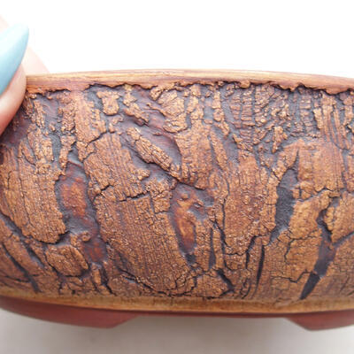 Bonsaischale aus Keramik 19,5 x 19,5 x 6 cm, Farbe rissig - 2