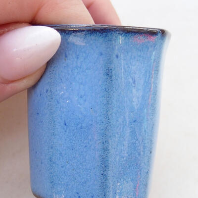 Bonsaischale aus Keramik 3,5 x 3,5 x 5 cm, Farbe blau - 2