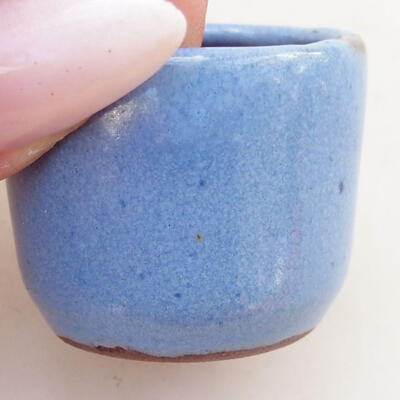 Bonsaischale aus Keramik 3 x 3 x 2,5 cm, Farbe blau - 2