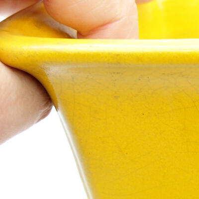 Bonsaischale aus Keramik 17 x 14 x 7 cm, Farbe gelb - 2