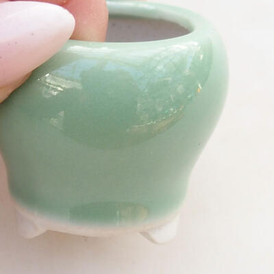 Bonsaischale aus Keramik 3,5 x 3,5 x 3,5 cm, Farbe grün - 2
