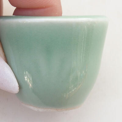 Bonsaischale aus Keramik 3,5 x 3,5 x 3 cm, Farbe grün - 2