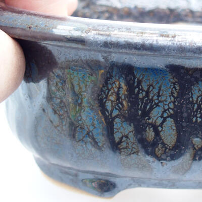 Bonsaischale aus Keramik 14 x 11 x 5,5 cm, Farbe blau - 2