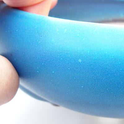 Bonsaischale aus Keramik 13,5 x 13,5 x 6 cm, Farbe Blau - 2