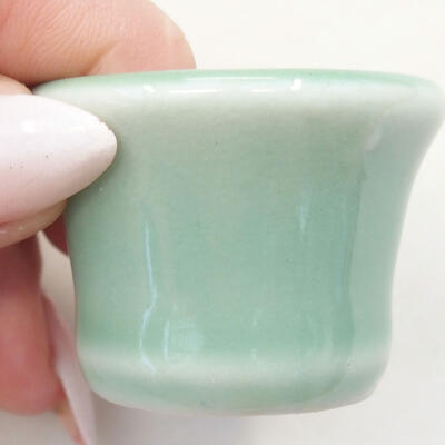 Bonsaischale aus Keramik 3,5 x 3,5 x 3 cm, Farbe grün - 2