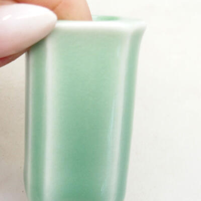 Bonsaischale aus Keramik 2,5 x 2,5 x 4,5 cm, Farbe grün - 2