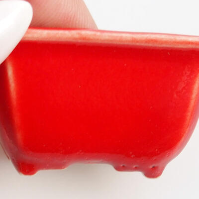 Bonsaischale aus Keramik 4 x 3 x 2,5 cm, Farbe rot - 2