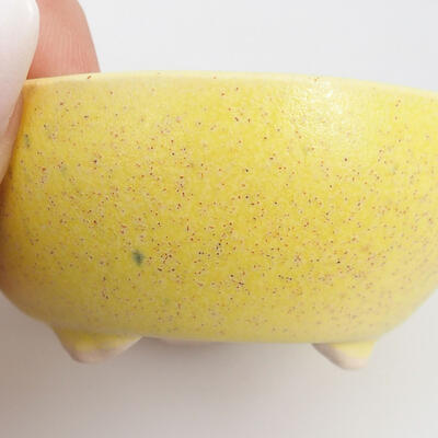 Bonsaischale aus Keramik 6 x 6 x 3 cm, Farbe gelb - 2