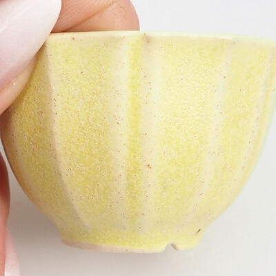 Bonsaischale aus Keramik 5 x 5 x 3,5 cm, Farbe gelb - 2