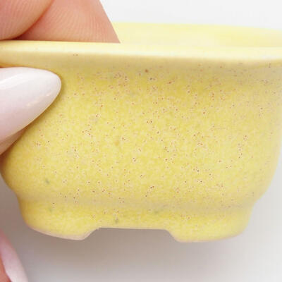 Bonsaischale aus Keramik 5,5 x 4,5 x 3 cm, Farbe gelb - 2