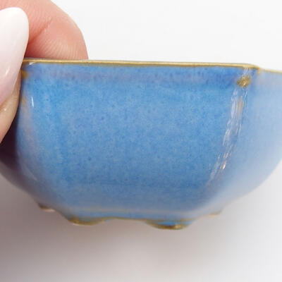 Bonsaischale aus Keramik 7 x 6 x 3 cm, Farbe blau - 2