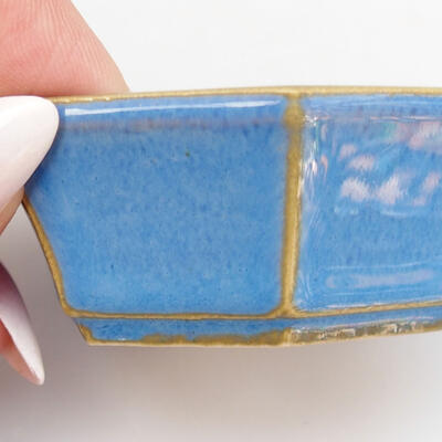Bonsaischale aus Keramik 5,5 x 5 x 2,5 cm, Farbe blau - 2