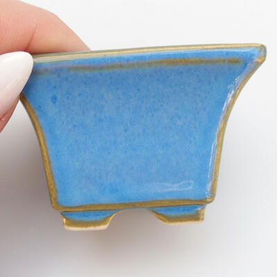 Bonsaischale aus Keramik 5,5 x 5,5 x 4 cm, Farbe blau - 2