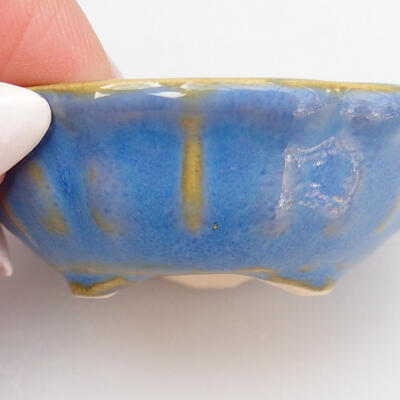 Bonsaischale aus Keramik 5 x 5 x 2 cm, Farbe blau - 2
