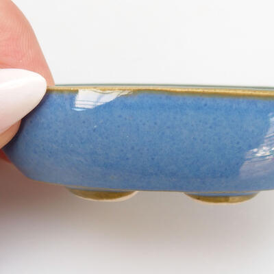 Bonsaischale aus Keramik 7 x 3,5 x 2 cm, Farbe blau - 2