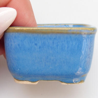 Bonsaischale aus Keramik 4,5 x 3,5 x 2,5 cm, Farbe blau - 2