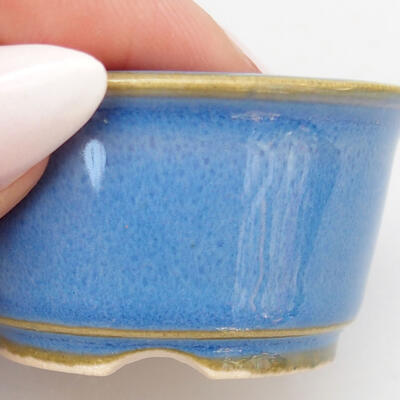 Bonsaischale aus Keramik 4 x 4 x 2,5 cm, Farbe blau - 2