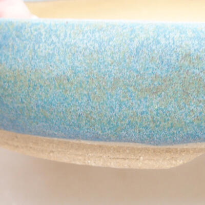 Keramische Bonsai-Schale 19 x 19 x 3 cm, Farbe blau - 2